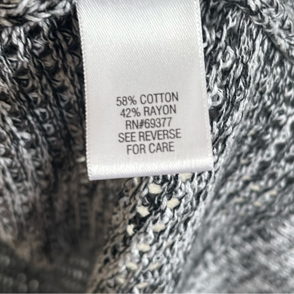 Croft&Barrow V-Neck Short Sleeve Tunic Sweater Marled Knit Navy Cotton Blend XL - Picture 7 of 10